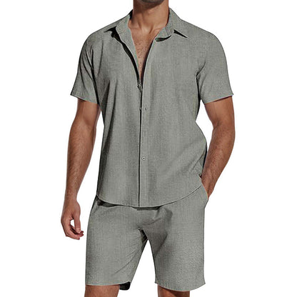 🎉 2026 Sale — Over 51,000 Sold! 👕 Summer Casual Breathable 2-Piece Set for Men – Camp Collar & Shorts ☀️