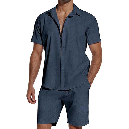 🎉 2026 Sale — Over 51,000 Sold! 👕 Summer Casual Breathable 2-Piece Set for Men – Camp Collar & Shorts ☀️