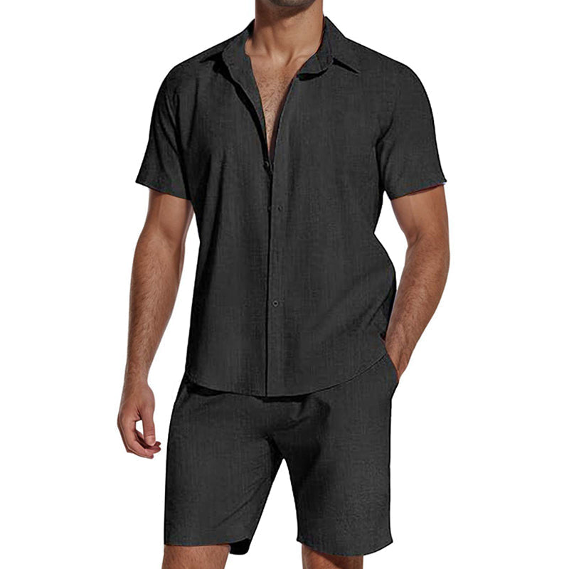 🎉 2026 Sale — Over 51,000 Sold! 👕 Summer Casual Breathable 2-Piece Set for Men – Camp Collar & Shorts ☀️