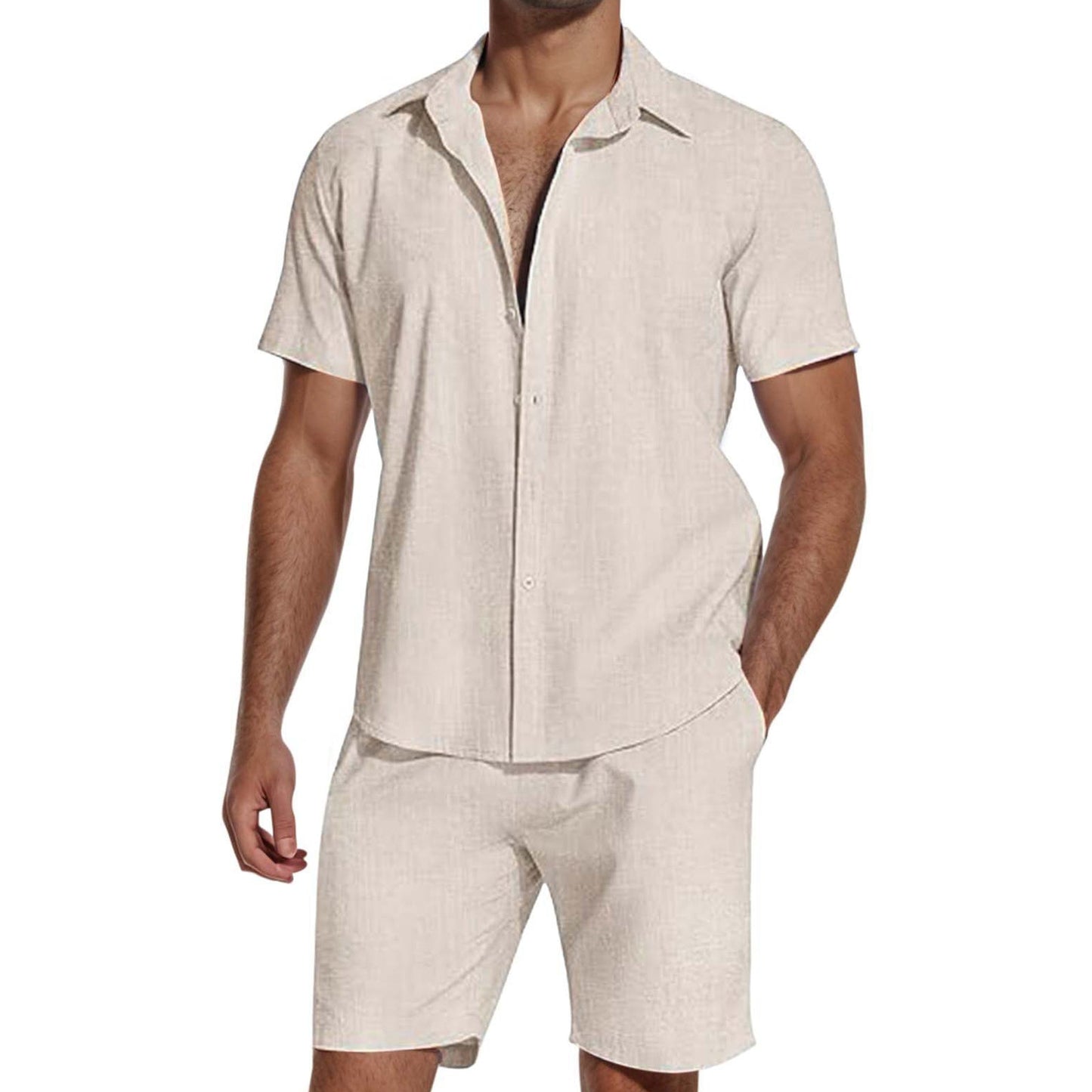 🎉 2026 Sale — Over 51,000 Sold! 👕 Summer Casual Breathable 2-Piece Set for Men – Camp Collar & Shorts ☀️