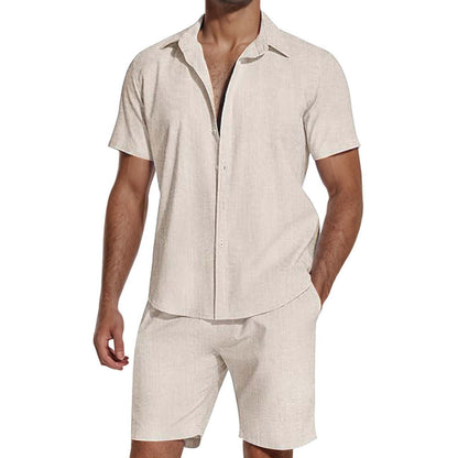 🎉 2026 Sale — Over 51,000 Sold! 👕 Summer Casual Breathable 2-Piece Set for Men – Camp Collar & Shorts ☀️