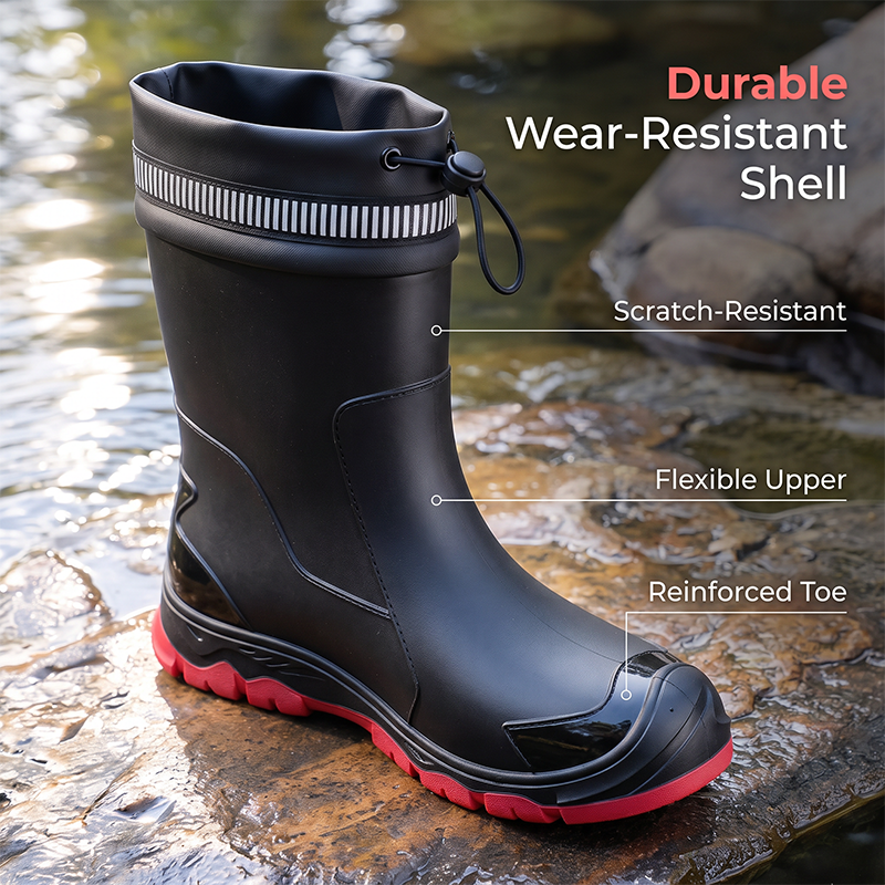 Unisex Mid-Calf Waterproof Rain Boots