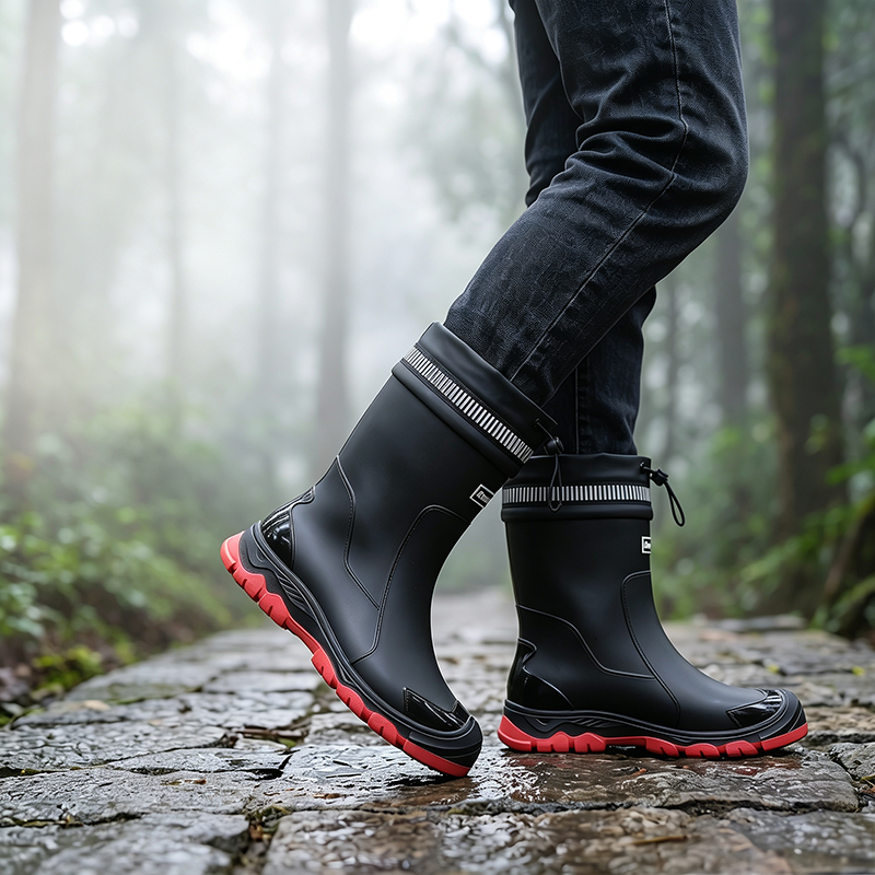 Unisex Mid-Calf Waterproof Rain Boots