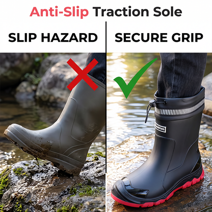 Unisex Mid-Calf Waterproof Rain Boots