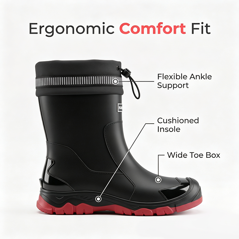 Unisex Mid-Calf Waterproof Rain Boots