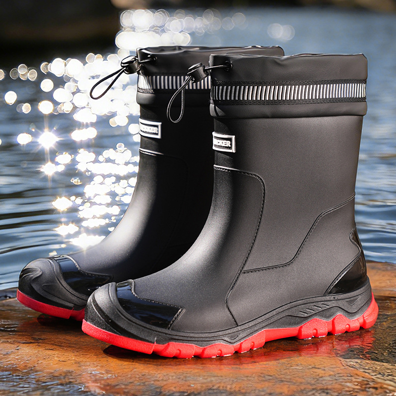 Unisex Mid-Calf Waterproof Rain Boots
