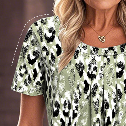 Women's Casual Printed Round Neck Short Sleeve Top