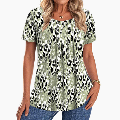 Women's Casual Printed Round Neck Short Sleeve Top