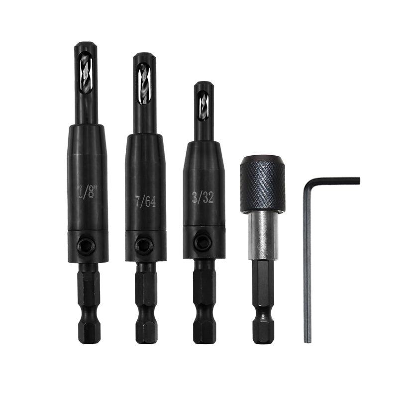 Self-Centering Hinge Drill Bit Set