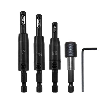 Self-Centering Hinge Drill Bit Set