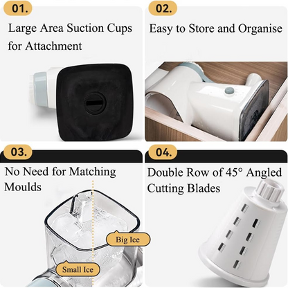 Hand Crank Ice Shaver with Suction Base