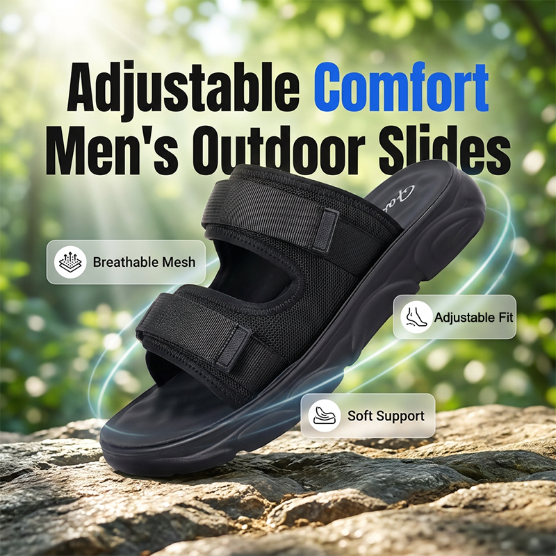 Men's Adjustable Dual-Strap Slide Sandals