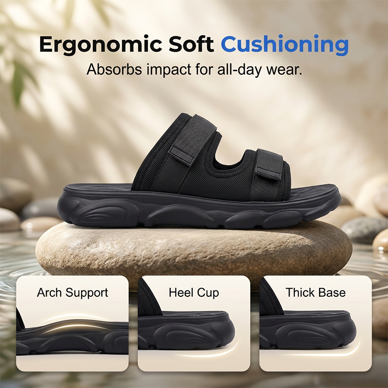 Men's Adjustable Dual-Strap Slide Sandals