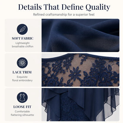 Women's Lace Splicing 3/4 Sleeve Midi Dress