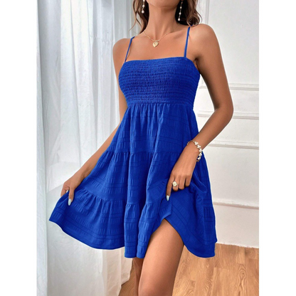 💙 50% OFF! 👗 Sleeveless Smocked Mini Dress – Breezy Fit, Effortless Chic ✨