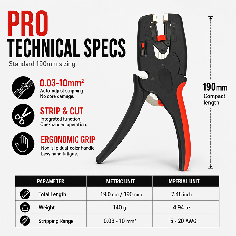 Automatic Wire Stripper 2-in-1 Stripping & Cutting Tool