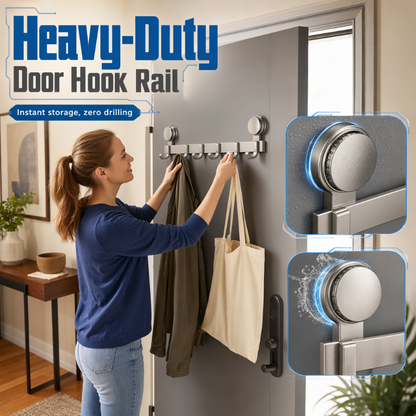 🚪 50% OFF NOW! 📌 Suction Cup Over Door Hook Rack – Tool-Free Install, Strong Hold, No Drilling & Clutter-Free Entryway ✨