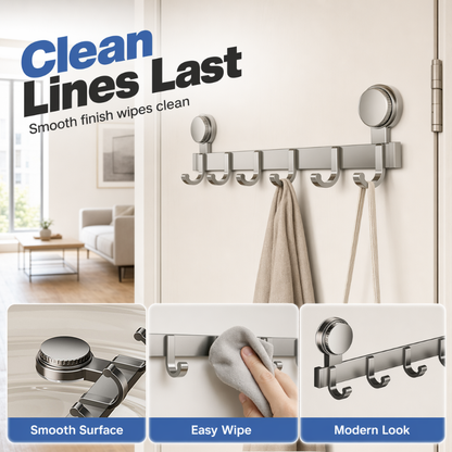 🚪 50% OFF NOW! 📌 Suction Cup Over Door Hook Rack – Tool-Free Install, Strong Hold, No Drilling & Clutter-Free Entryway ✨