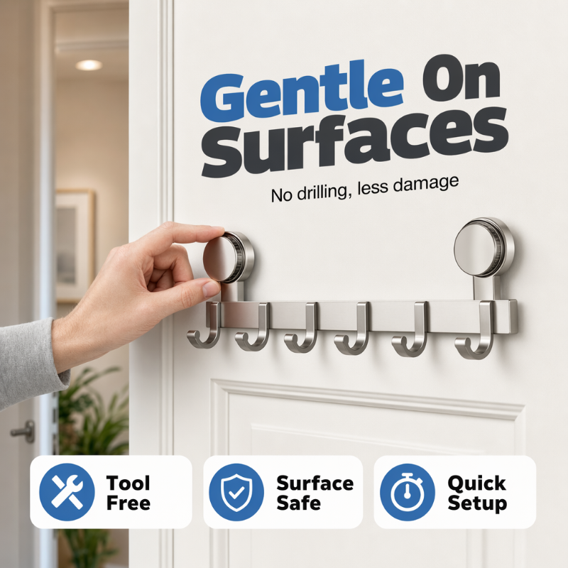 🚪 50% OFF NOW! 📌 Suction Cup Over Door Hook Rack – Tool-Free Install, Strong Hold, No Drilling & Clutter-Free Entryway ✨
