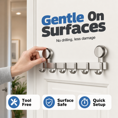 Suction Cup Over Door Hook Rack