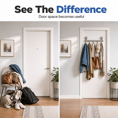 🚪 50% OFF NOW! 📌 Suction Cup Over Door Hook Rack – Tool-Free Install, Strong Hold, No Drilling & Clutter-Free Entryway ✨