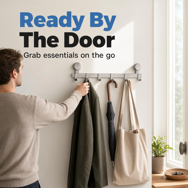 🚪 50% OFF NOW! 📌 Suction Cup Over Door Hook Rack – Tool-Free Install, Strong Hold, No Drilling & Clutter-Free Entryway ✨