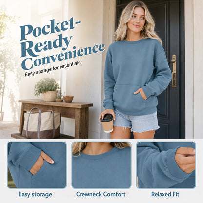 Women's Casual Oversized Crewneck Sweatshirt 👕 Cosy, Roomie & Made for Laid-Back Days ✨
