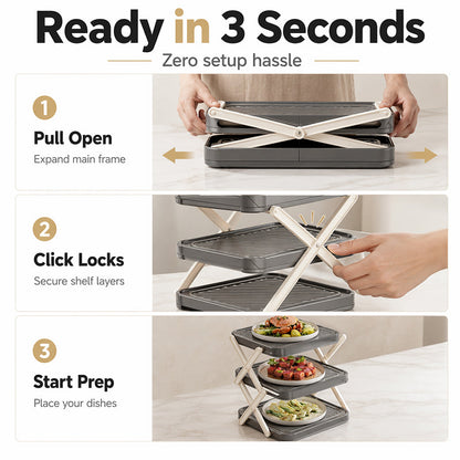 Multi-Layer Space-Saving Kitchen Prep Dish Storage