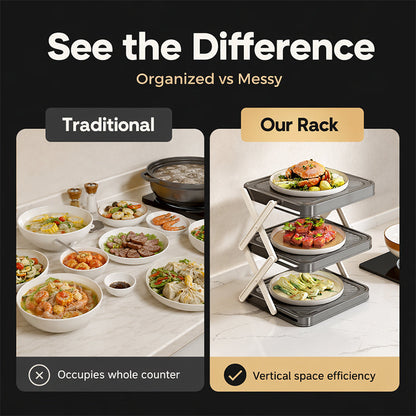 Multi-Layer Space-Saving Kitchen Prep Dish Storage