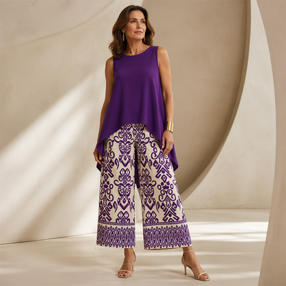 🎉 2026 Sale — Over 35,000 Sold!🌿 Women's Casual Sleeveless Top & Wide-Leg Pants Set 🌊
