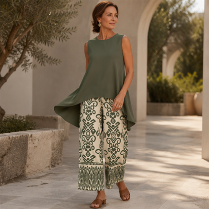 🎉 2026 Sale — Over 35,000 Sold!🌿 Women's Casual Sleeveless Top & Wide-Leg Pants Set 🌊