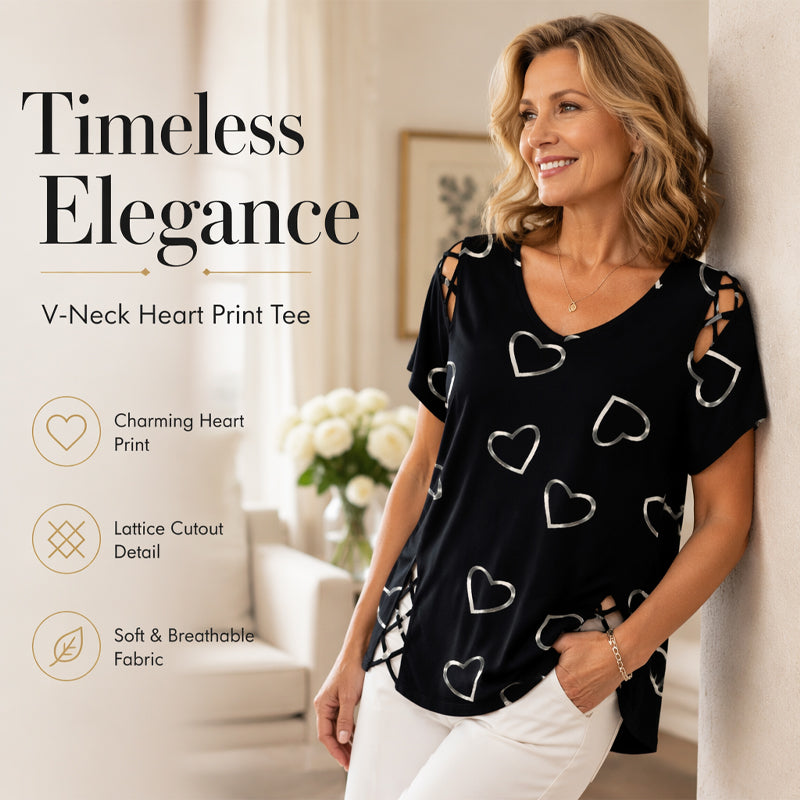 🎉  50% OFF! 👚 Cutout V-Neck Tee – Effortless Side-Tie Chic 🌸