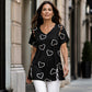 🎉  50% OFF! 👚 Cutout V-Neck Tee – Effortless Side-Tie Chic 🌸