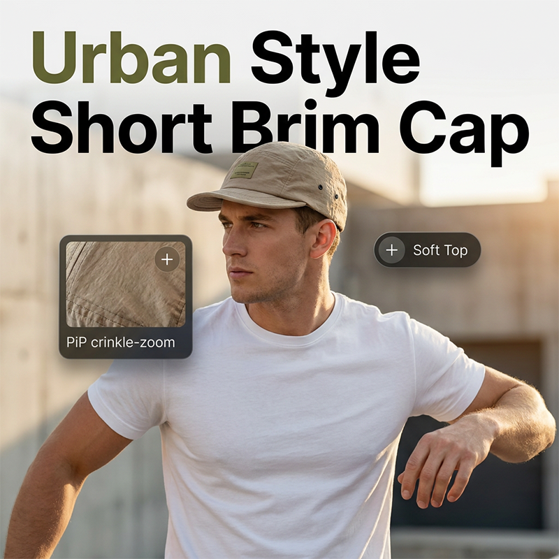🔥 Pro-Favorite Short Brim Soft Top Baseball Cap – Cotton Blend – Breathable 🧢