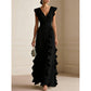 🎉 2026 Sale — Over 29,000 Sold! 💞 Women's V-Neck Ruffled Chiffon Maxi Dress – Effortless Elegance 🌸