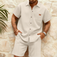 🎉 2026 Sale — Over 35,100 Sold 🧊 Men's Waffle Knit Short Sleeve Set – Casual Loungewear 👔
