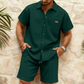 🎉 2026 Sale — Over 35,100 Sold 🧊 Men's Waffle Knit Short Sleeve Set – Casual Loungewear 👔