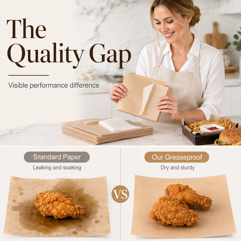 Food-Grade Greaseproof Paper Sheets for Baking and Fried Food