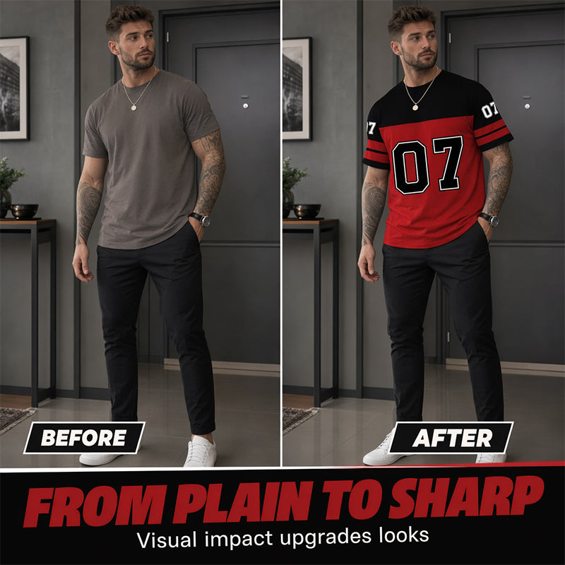 📢📢50% OFF !! ⏰Men’s Bold Number Graphic Sports T-Shirt