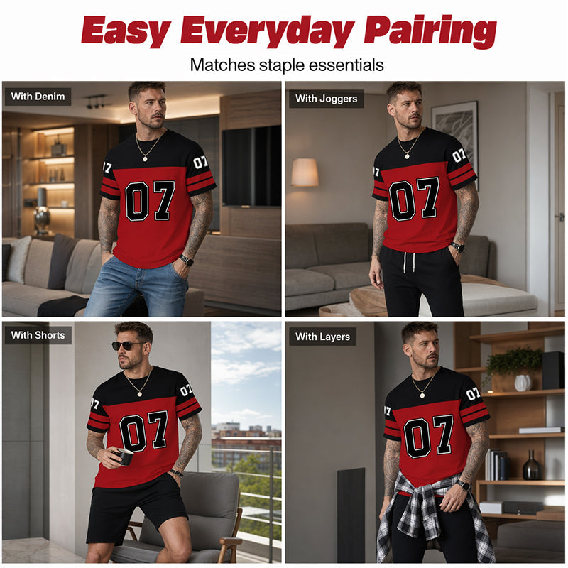 📢📢50% OFF !! ⏰Men’s Bold Number Graphic Sports T-Shirt