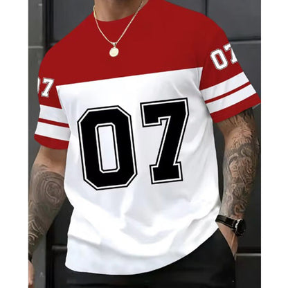 📢📢50% OFF !! ⏰Men’s Bold Number Graphic Sports T-Shirt