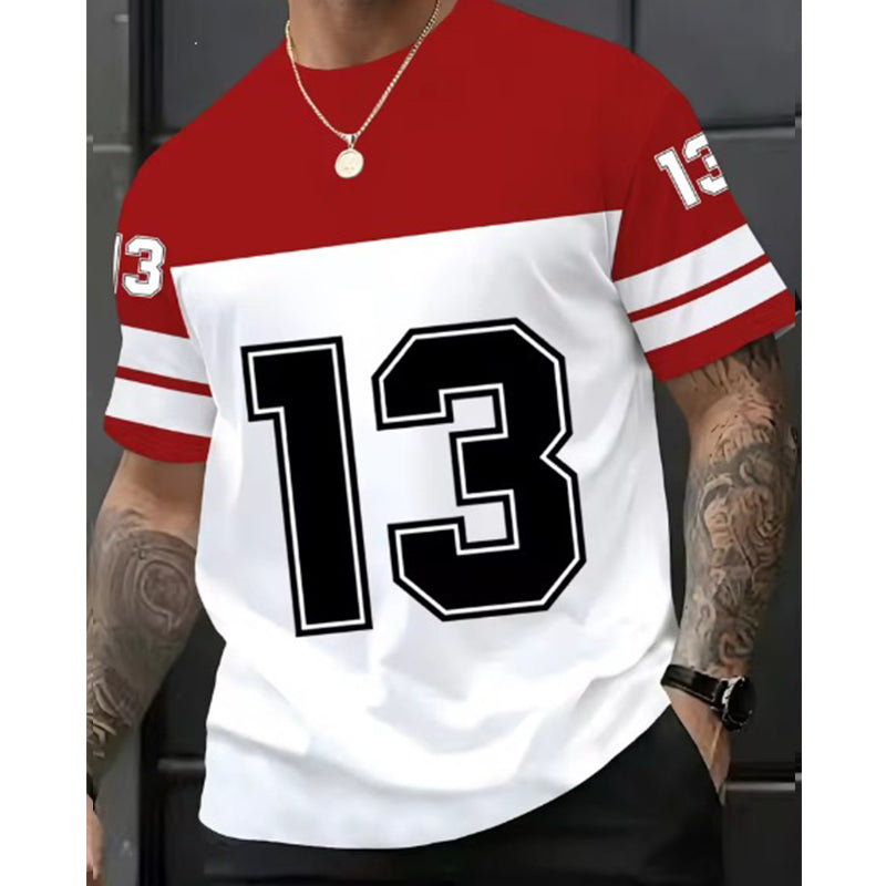 📢📢50% OFF !! ⏰Men’s Bold Number Graphic Sports T-Shirt