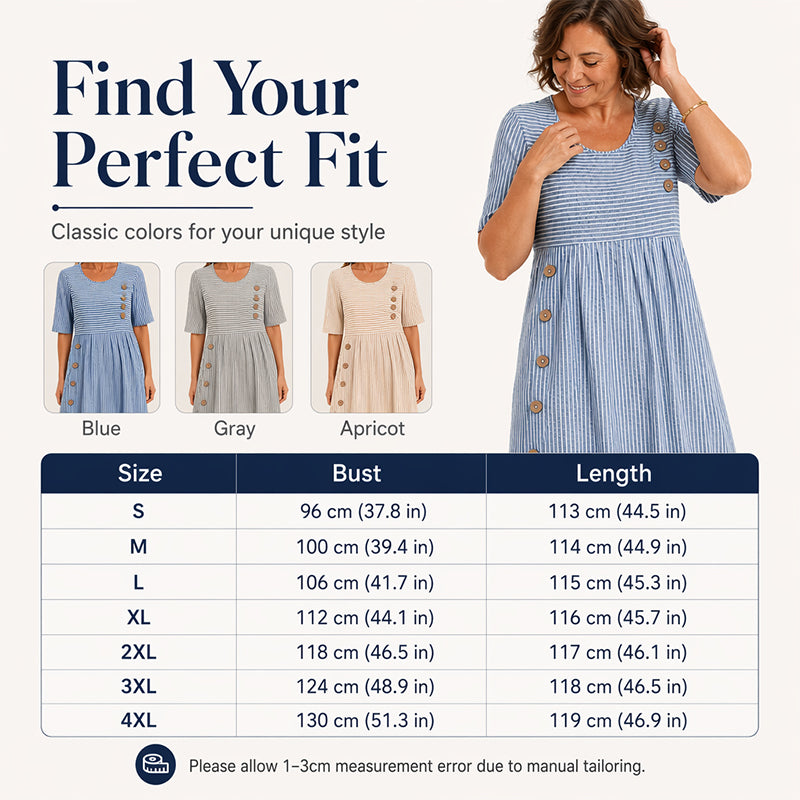 Women's Casual Striped Relaxed Fit Dress