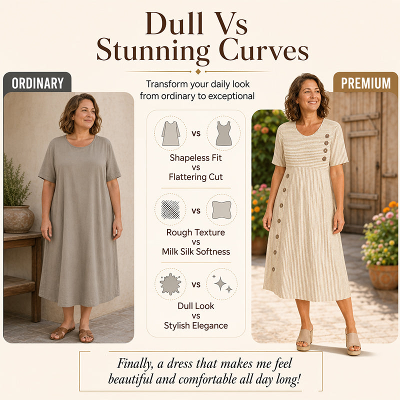 Women's Casual Striped Relaxed Fit Dress
