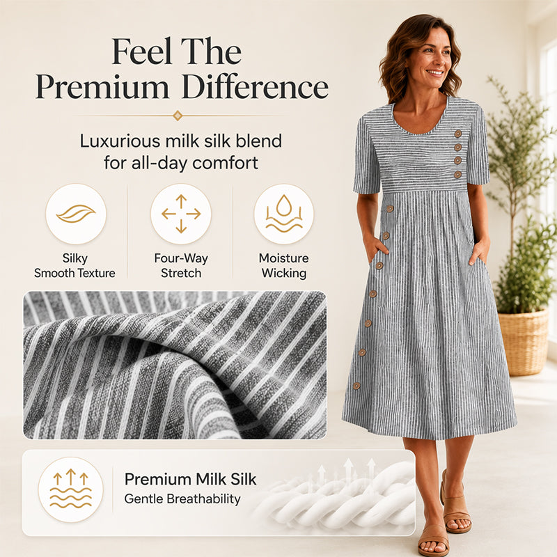Women's Casual Striped Relaxed Fit Dress