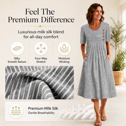 Women's Casual Striped Relaxed Fit Dress