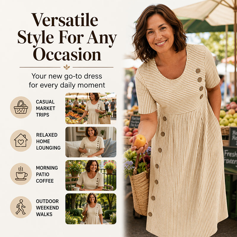 Women's Casual Striped Relaxed Fit Dress