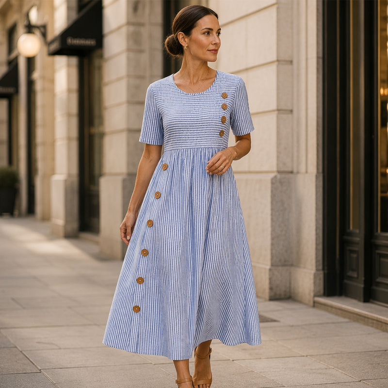 Women's Casual Striped Relaxed Fit Dress