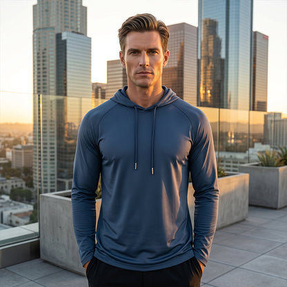 Men's Breathable Long-Sleeve Hooded T-Shirt