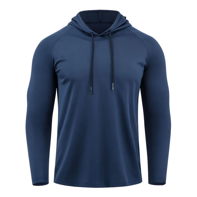 Men's Breathable Long-Sleeve Hooded T-Shirt